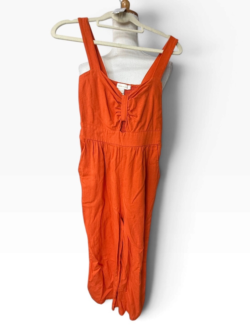 Monteau Orange Linen Blend Jumpsuit XS